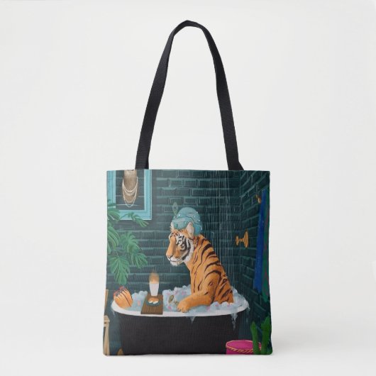 Canole Tijger in bad Tote Bag (Voorkant)