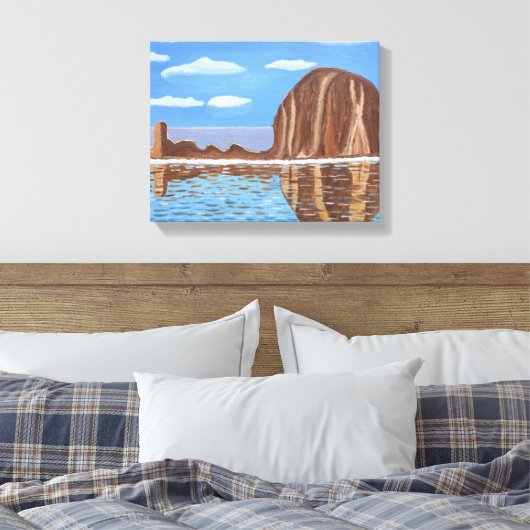 Canon Beach Oregon Canvas Afdruk (Insitu (Slaapkamer))