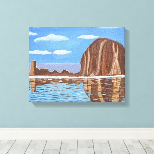 Canon Beach Oregon Canvas Afdruk (Insitu (Houten vloer))