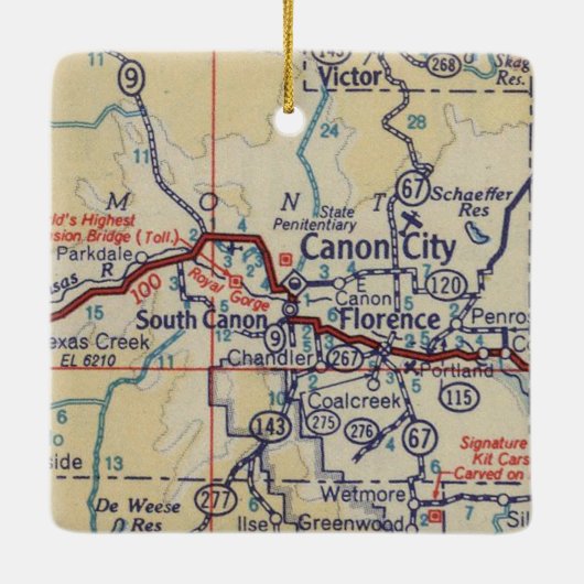 Canon City CO  Map Keramisch Ornament (Achterkant)