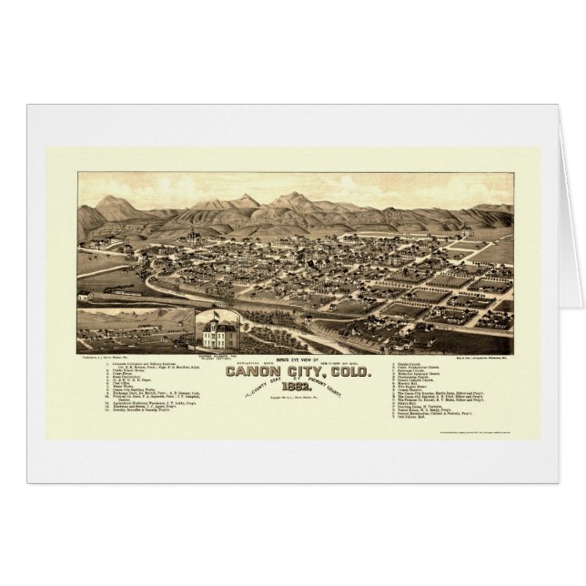 Canon City, CO Panoramic Map - 1882 (Voorkant Horizontaal)