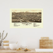 Canon City, CO Panoramic Map - 1882 Poster (Keuken)