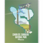 Canon del Sumidero, kaart van mexico Sticker (Voorkant)