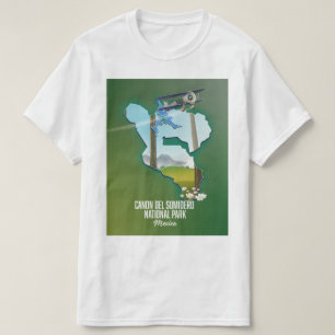 Canon del Sumidero, kaart van mexico T-shirt