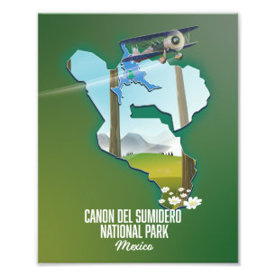 Cañón del Sumidero, Mexico kaart Magnet Foto Afdruk