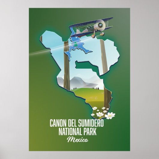 Cañón del Sumidero, Mexico kaart Poster (Voorkant)