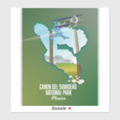 Cañón del Sumidero, Mexico kaart Sticker (Vel)