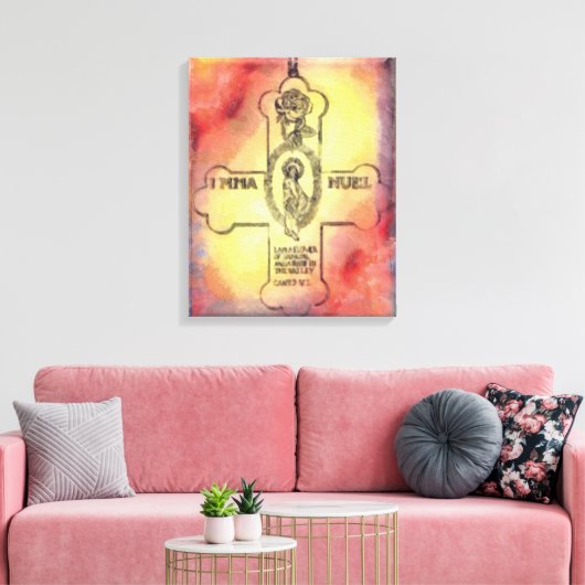 Canon Legends Rozenkruisers Embleem Canvas Afdruk (Insitu (Woonkamer))