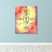 Canon Legends Rozenkruisers Embleem Canvas Afdruk (Insitu (Houten vloer))