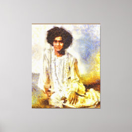 Canon Legends Sathya Sai Baba Benson Wit - Canvas Afdruk