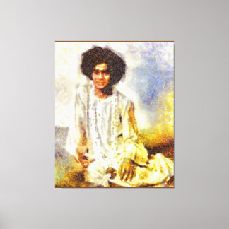 Canon Legends Sathya Sai Baba Benson Wit - Canvas Afdruk