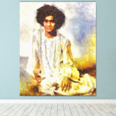 Canon Legends Sathya Sai Baba Benson Wit - Canvas Afdruk (Insitu (Houten vloer))