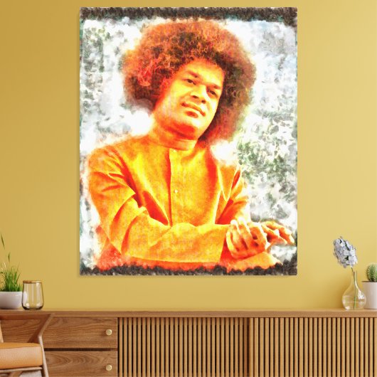 Canon Legends Sathya Sai Baba - Canvas Afdruk (Insitu (Woonkamer))
