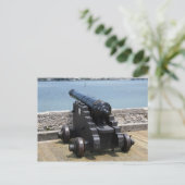 Canon over de muur briefkaart (Staand voorkant)