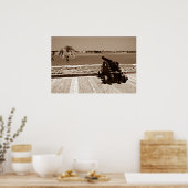 Canon over inlaat sepia 1 poster (Keuken)