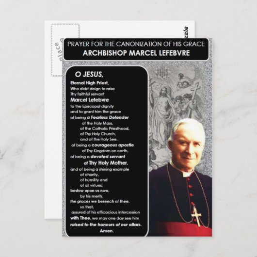 Canonisatie van aartsbisschop Marcel Lefebvre Briefkaart (Voorkant / Achterkant)