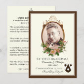 Canoniseringsherdenking Saint Titus Brandsma Notitiekaartje (Voorkant / Achterkant)