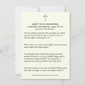 Canoniseringsherdenking Saint Titus Brandsma Notitiekaartje (Achterkant)