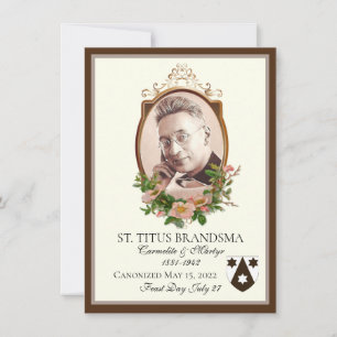 Canoniseringsherdenking Saint Titus Brandsma Notitiekaartje