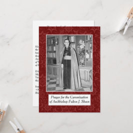CANONIZATION ARCHBISHOP FULTON SHEEN PRAYER KAART