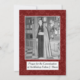 CANONIZATION ARCHBISHOP FULTON SHEEN PRAYER KAART