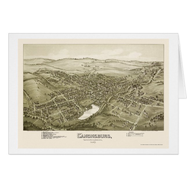 Canonsburg, PA Panoramic Map - 1897 (Voorkant Horizontaal)