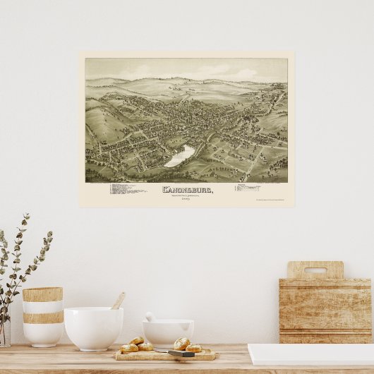 Canonsburg, PA Panoramic Map - 1897 Poster (Keuken)