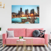 Canoo's op Oak Street Beach een beetje na zonsonde Canvas Afdruk (Insitu (Woonkamer))