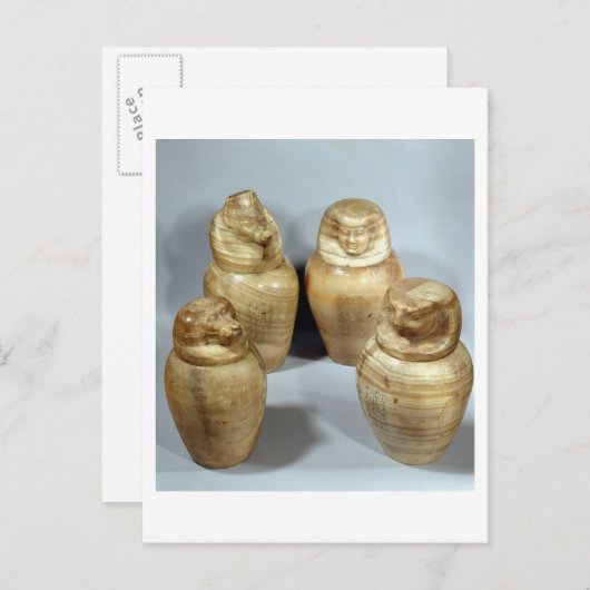 Canopische potten van Hor-ir-aa, saite (broodroost Briefkaart (Voorkant / Achterkant)