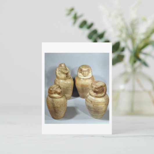 Canopische potten van Hor-ir-aa, saite (broodroost Briefkaart (Staand voorkant)