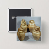 Canopische potten van Hor-ir-aa, saite (broodroost Vierkante Button 5,1 Cm (Voorkant /achterkant)