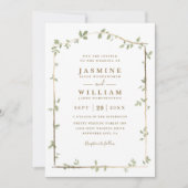 Canopy Greeenery Leaves Rustic QR Code Wedding Kaart (Voorkant)