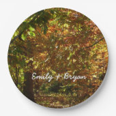 Canopy of Fall Leaves II Yellow Autumn Photography Papieren Bordje (Voorkant)