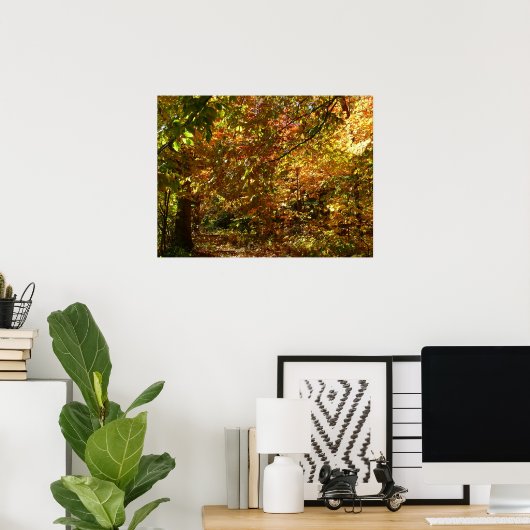 Canopy of Fall Leaves II Yellow Autumn Photography Poster (Thuiskantoor)