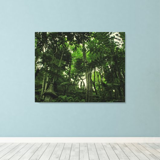 Canopy of Lushness @ Madeira Portugal Wrapped Canv Canvas Afdruk (Insitu (Houten vloer))