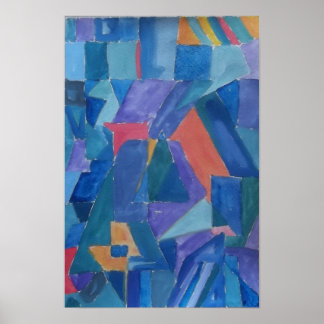 Canossa kubistische huizen op Blue Hills in Quebec Poster