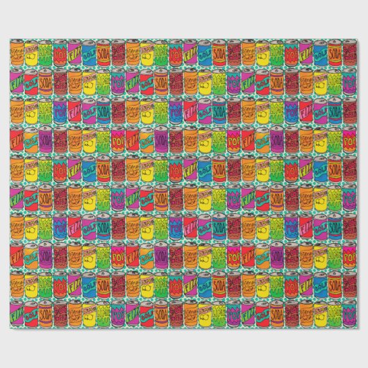 Cans Pop Cute Soda Cadeaupapier (Vlak)