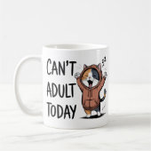 "Can't Adult Today" Funny Cat Koffiemok (Links)