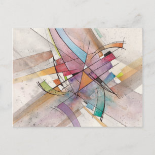 CANT ATA in PASTEL GROTE Abstracte Kunst Waterverf Briefkaart