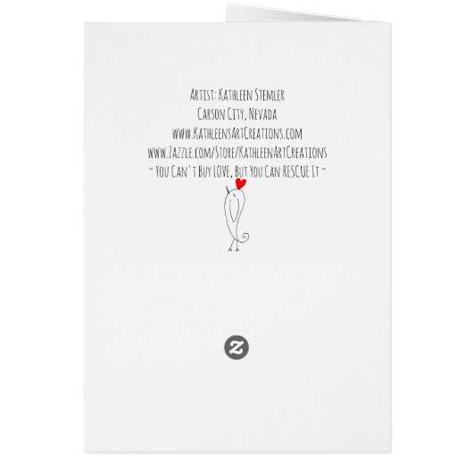 Can't Buy Love But Can Rescue It Greeting Card (Achterkant)