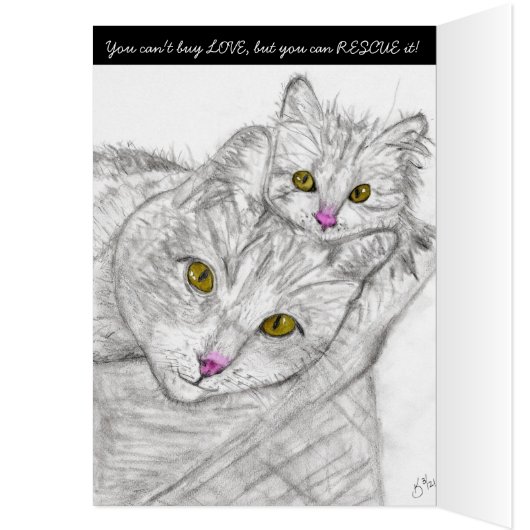 Can't Buy Love But Can Rescue It Greeting Card (Binnen (Links))