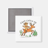 Can't Catch Me Cowboy Gingerbread Man Christmas  Magneet (Voorkant / Achterkant)