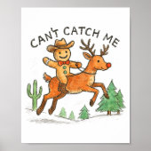 Can't Catch Me Cowboy Gingerbread Man Christmas  Poster (Voorkant)