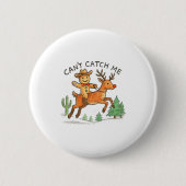 Can't Catch Me Cowboy Gingerbread Man Christmas  Ronde Button 5,7 Cm (Voorkant)