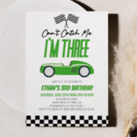 Can't Catch Me Green Race Car 3e verjaardag