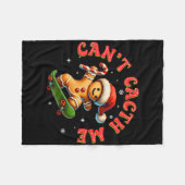 Can't Catch Me Groovy Christmas Gingerbread Man Bo Fleece Deken (Voorkant (Horizontaal))