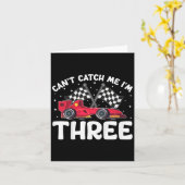 Can't Catch Me I'm 3, Kinder 3e verjaardag Red Rac Kaart (Gele Bloem)