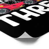 Can't Catch Me I'm 3, Kinder 3e verjaardag Red Rac Poster (Hoek)