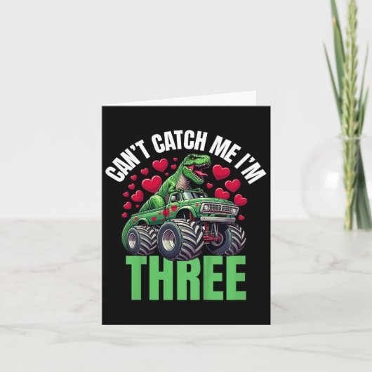 Can't Catch Me I'm 3 - Verjaardag 3e Kinder Monste Kaart (Voorkant)
