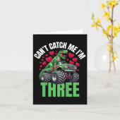 Can't Catch Me I'm 3 - Verjaardag 3e Kinder Monste Kaart (Gele Bloem)